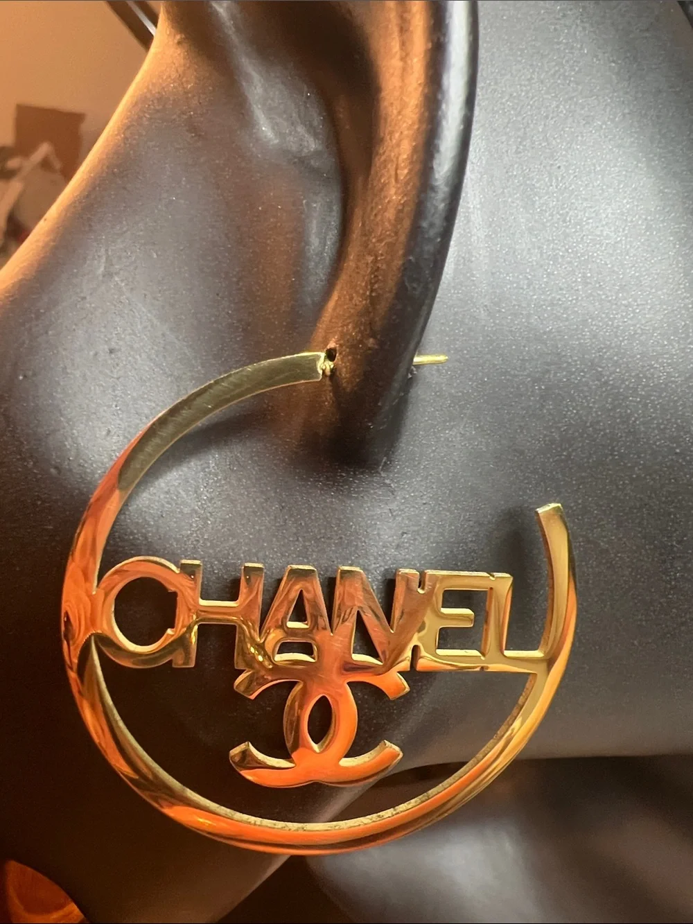 Inspired Gold Logo Hoop Earrings